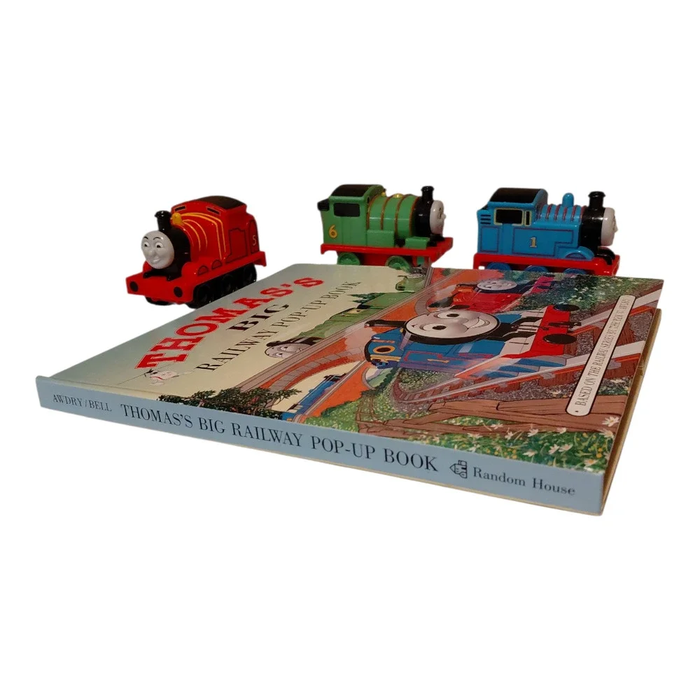 RARE Thomas & Friends Trains Pop Up Book Whistle Bundle